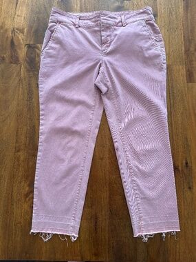 LOFT Distressed Hem Chino Pants